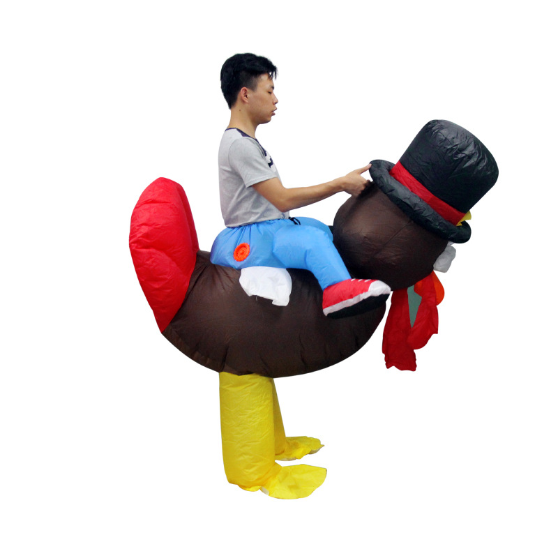 Amazon ebay explosión Día de Acción de Gracias Pavo inflado ropa creativa extraña montada de animales inflables ropa de baile directa