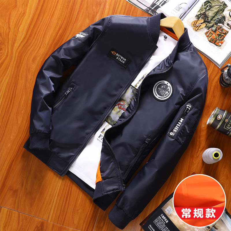 Amazon otoño nueva chaqueta de los hombres del collar del soporte uniforme de béisbol juventud moda Coreana de la Fuerza Aérea uniforme de vuelo de los hombres chaqueta