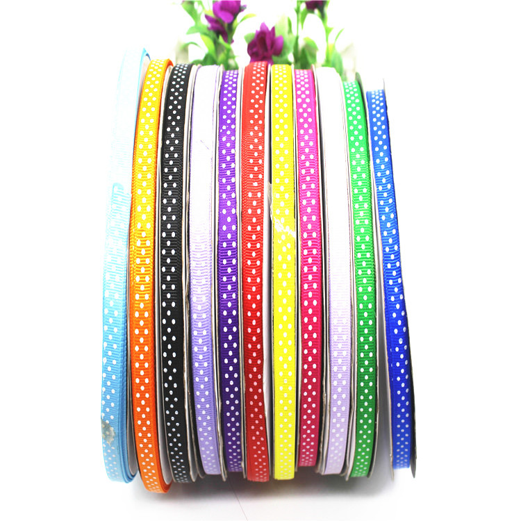 1厘米小圆点印花带手工DIY儿童发饰礼盒包装蝴蝶结织带装饰彩带