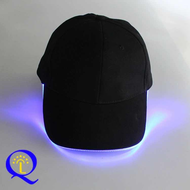 Уличная отдыха LED светодиодная кепка из чистого хлопка, козырёк утки, бейсболка с многоцветной подсветкой, оптом из Дунгуана