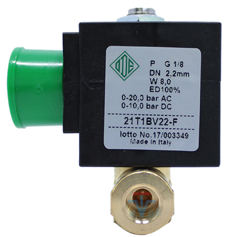 意大利ode电磁阀 21t1bv22-f 1/8 110v 24v微型两通电磁开关水阀