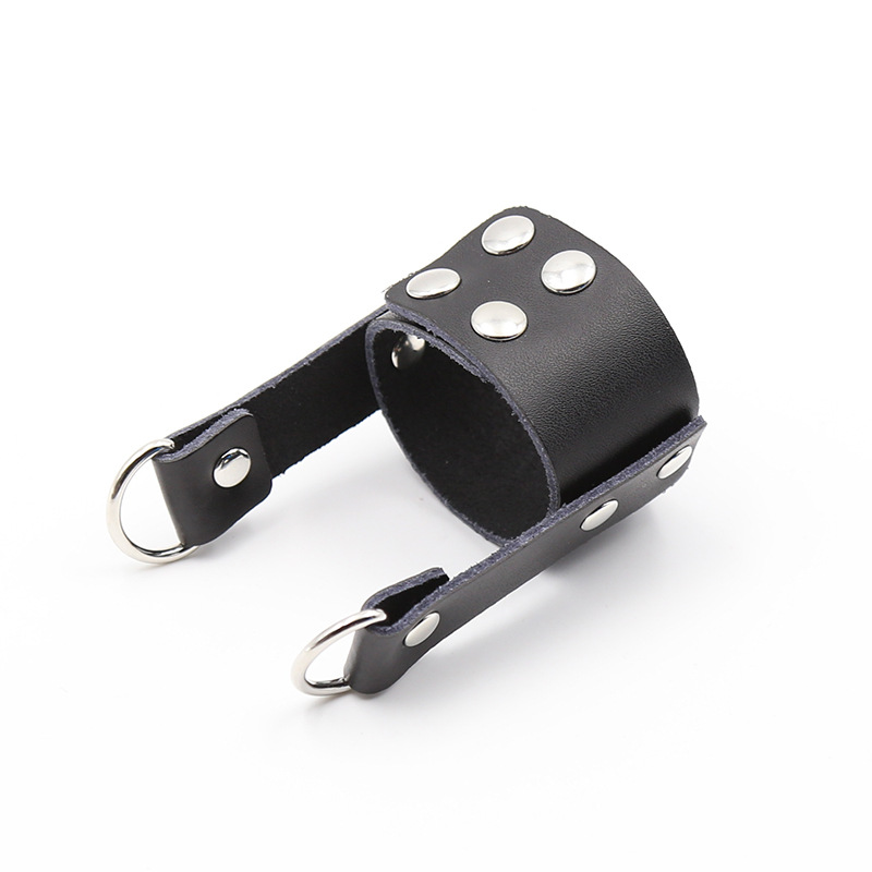 SM artículos sexuales anillo de piel de vaca anillo de pene anillo de retraso anillo de pene coqueteo juguetes sexuales bondage image 3