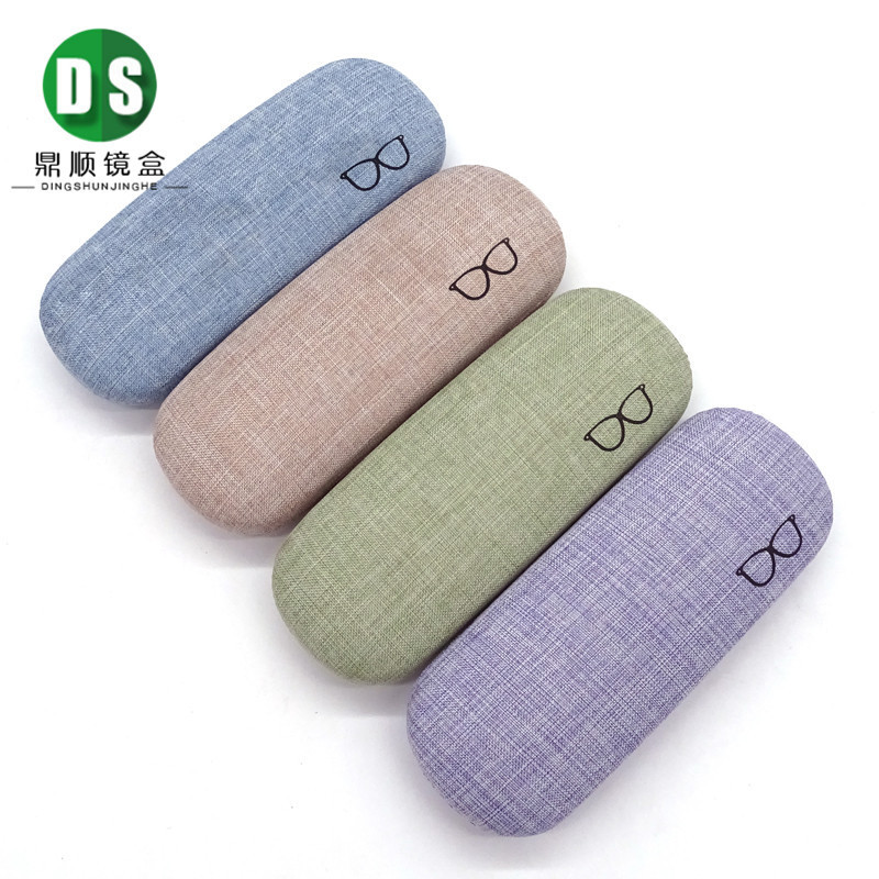 Manufacturer Wholesale Glasses Case Iron Bag Linen Retro Simple Student Myopia Glasses Optical Mirror Case with Printable Logo