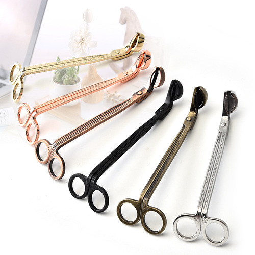 Manufacturer supplies semi-circular scented candle scissors, thickened material, stainless steel wick scissors, wholesale scented candle trimming scissors