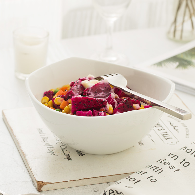 Estilo Europeo simple creativo nuevo tazón de fuente de la ensalada de porcelana de hueso Placa de 10 pulgadas Placa de 8 pulgadas plato de fruta vajilla traje vajilla Occidental