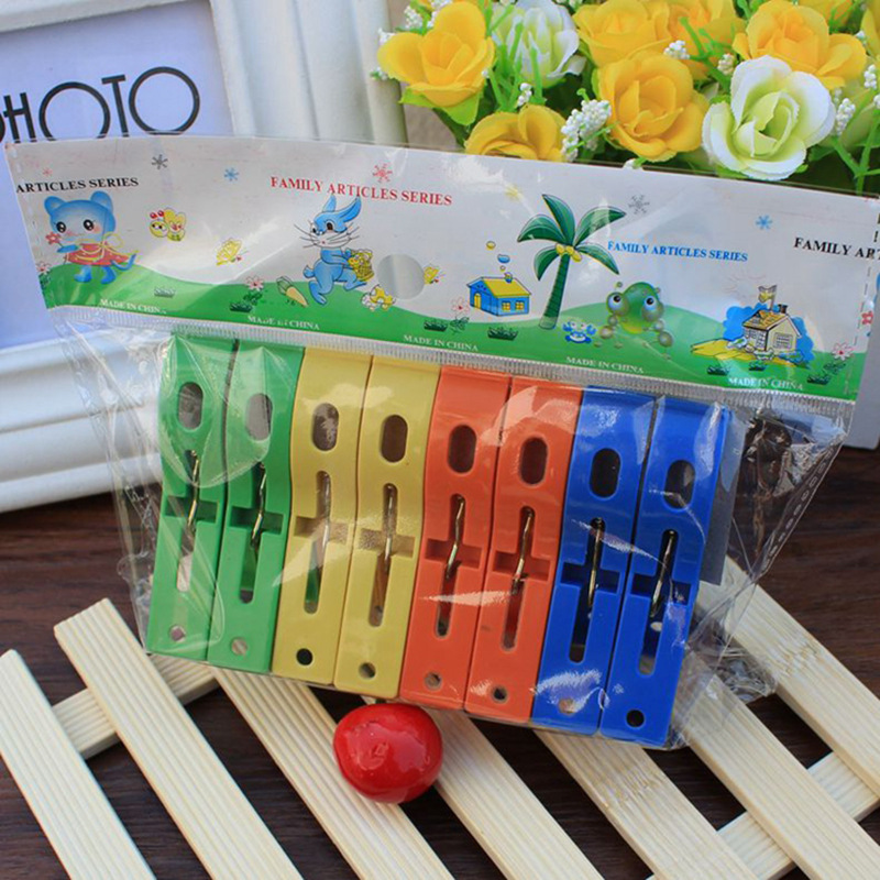 8 clips grandes para ropa, de colores, plástico, venta al por mayor