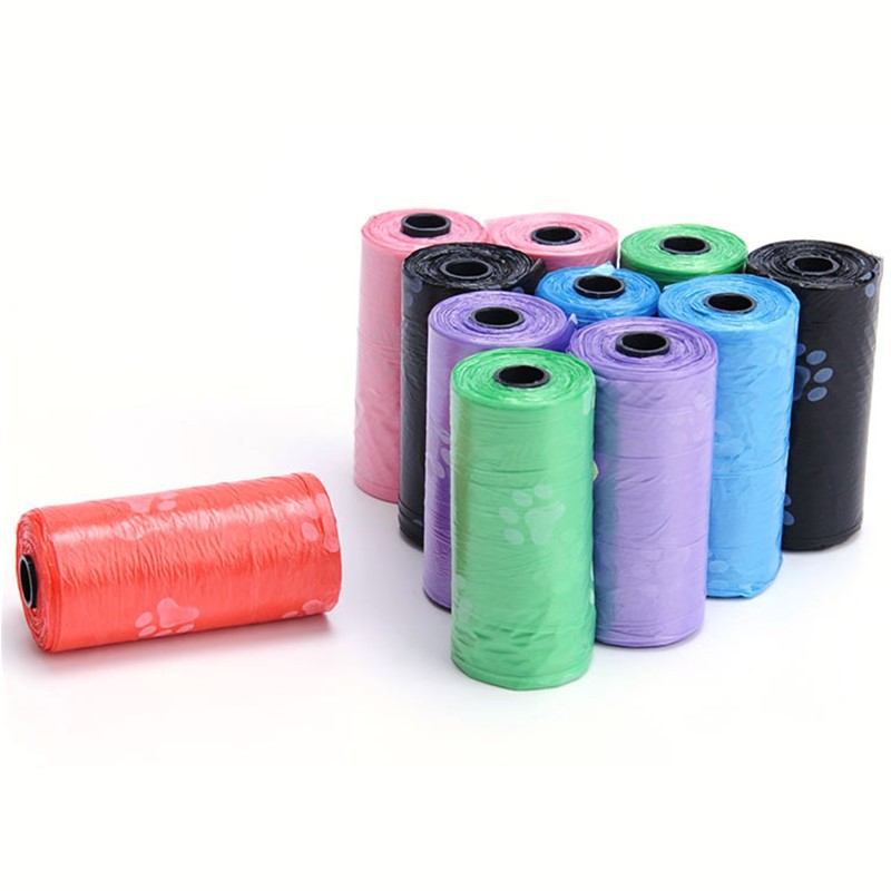Suministro directo de fábrica de impresión en color bolsa de heces para mascotas desechable engrosada bolsa de heces para perros suministros de limpieza para mascotas