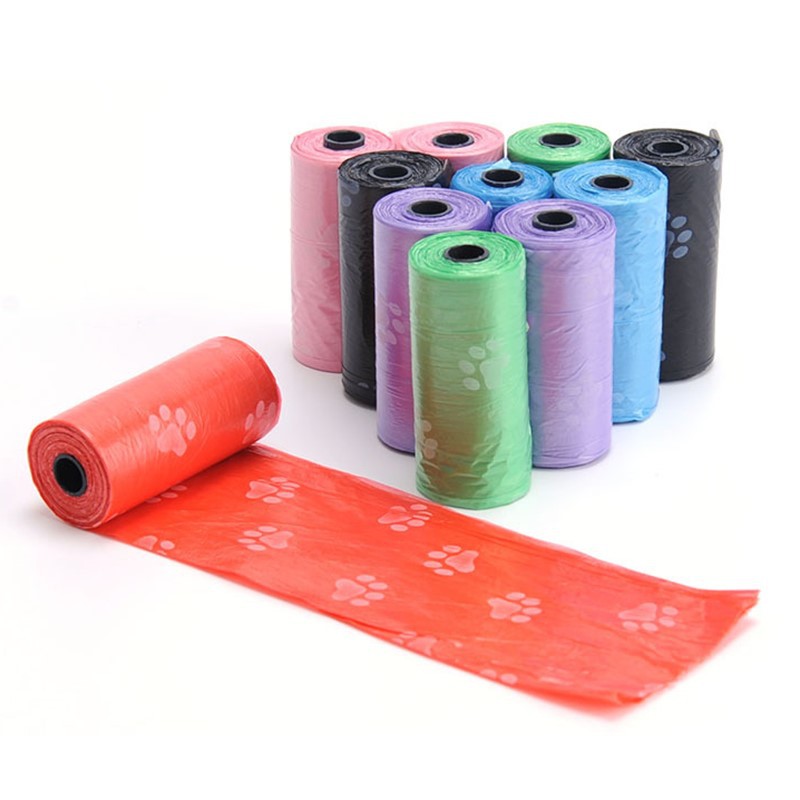 Suministro directo de fábrica de impresión en color bolsa de heces para mascotas desechable engrosada bolsa de heces para perros suministros de limpieza para mascotas