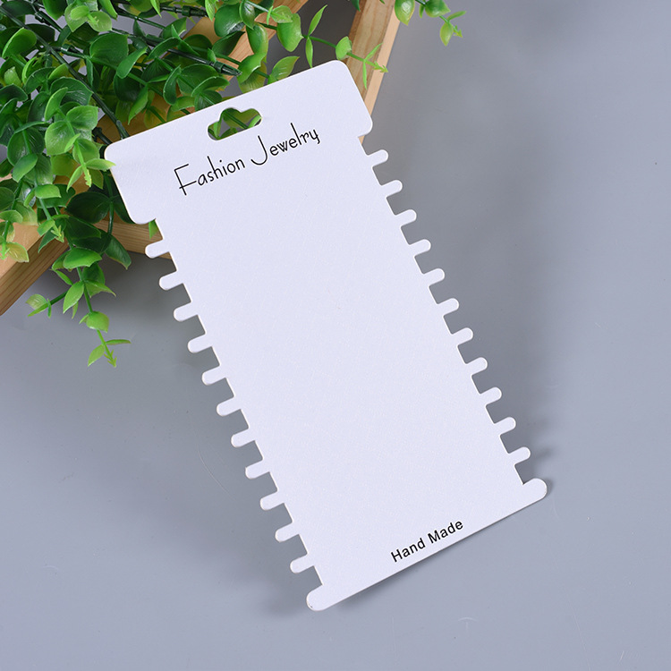 时尚包装饰品颈链卡片 双层白卡纸贴珠光纸卡板 无现货