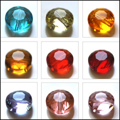 水晶珠子飾品批發 圓形壓扁玻璃珠子手工散珠配飾diy手鍊