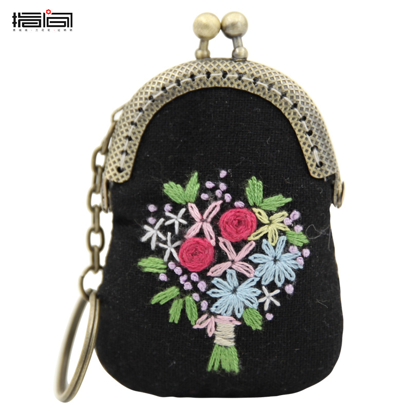 Jinhao collar hecho a mano DIY bordado boca Bolsa de Oro adornos creativo regalo femenino paño bordado kit suéter cadena
