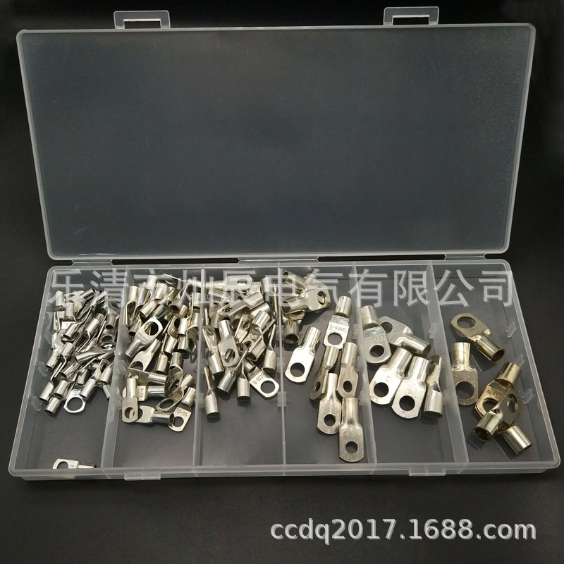 跨境电商 窥口端子100pcs铜端子SC铜鼻子铜冷压接线端子terminal