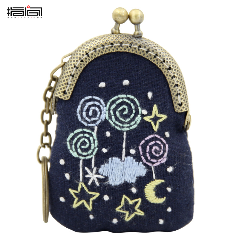 Jinhao collar hecho a mano DIY bordado boca Bolsa de Oro adornos creativo regalo femenino paño bordado kit suéter cadena