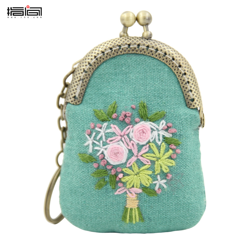 Jinhao collar hecho a mano DIY bordado boca Bolsa de Oro adornos creativo regalo femenino paño bordado kit suéter cadena
