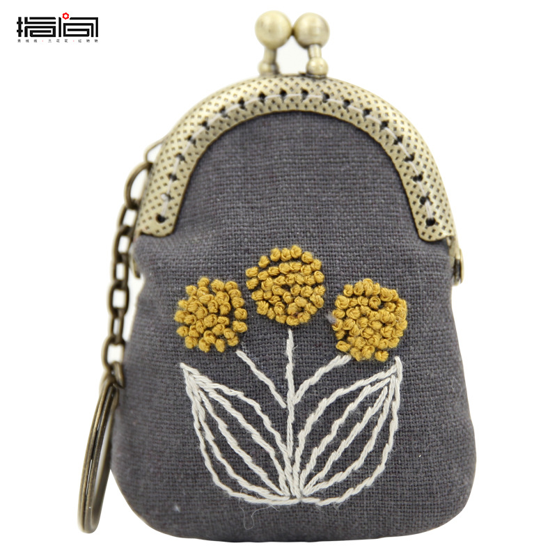 Jinhao collar hecho a mano DIY bordado boca Bolsa de Oro adornos creativo regalo femenino paño bordado kit suéter cadena