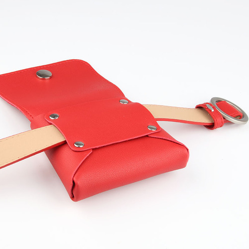 Fashion new style personalized non-hole round buckle thin belt waist bag women's casual key coin purse belt pants wholesale