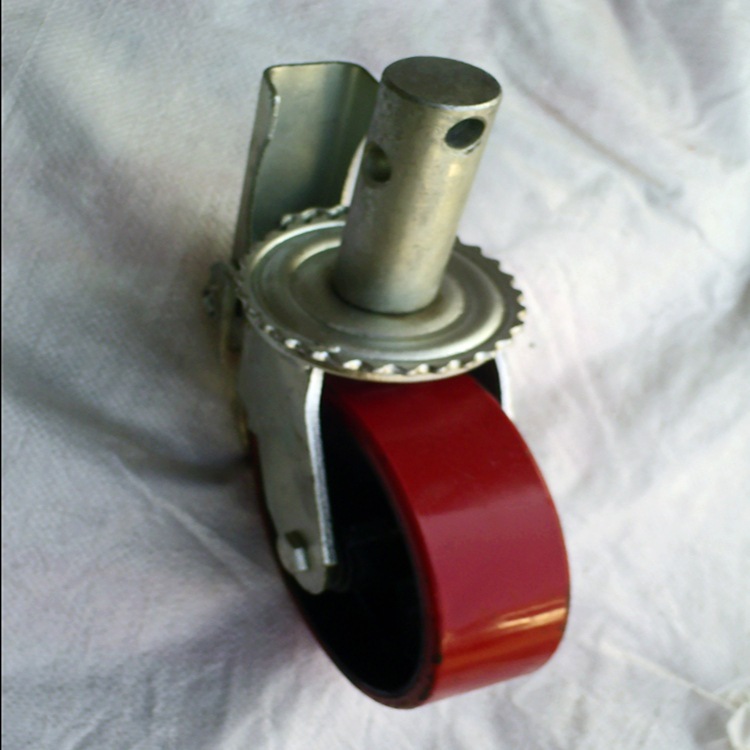 供应8寸新型铁芯聚氨酯 鹰架脚轮 万向轮 立刹脚手架万向脚轮