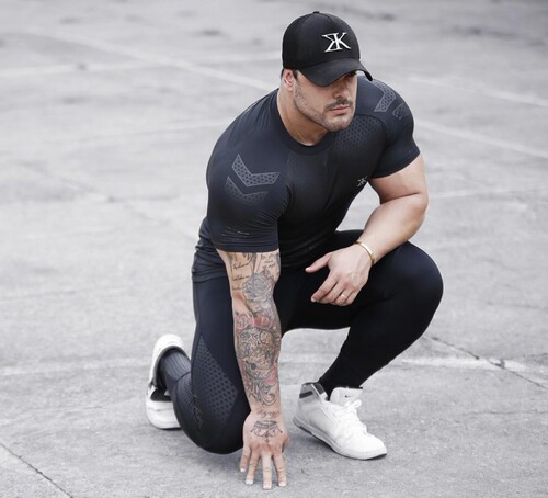 Fitness clothing coach sports t-shirt muscle tights men's high elastic training clothing short-sleeved fitness clothing for men