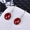 Fashionable retro agate earrings, accessory, wholesale