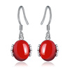 Fashionable retro agate earrings, accessory, wholesale