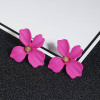 Fresh fashionable earrings, metal spray paint, European style, 5 colors, flowered