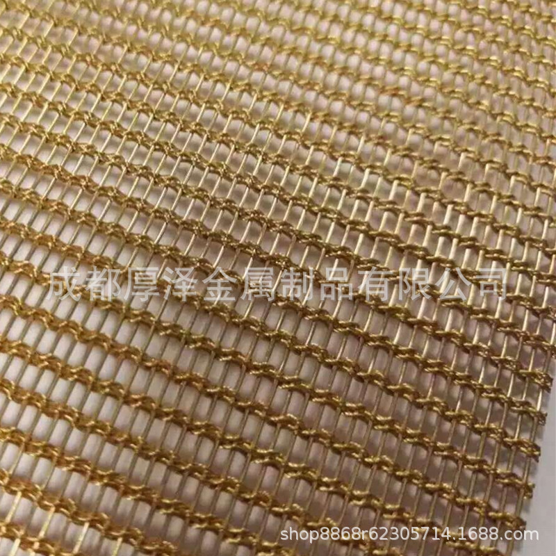 成都酒店装饰网吊帘网黄铜双跑道装饰网帘环形网帘异形网