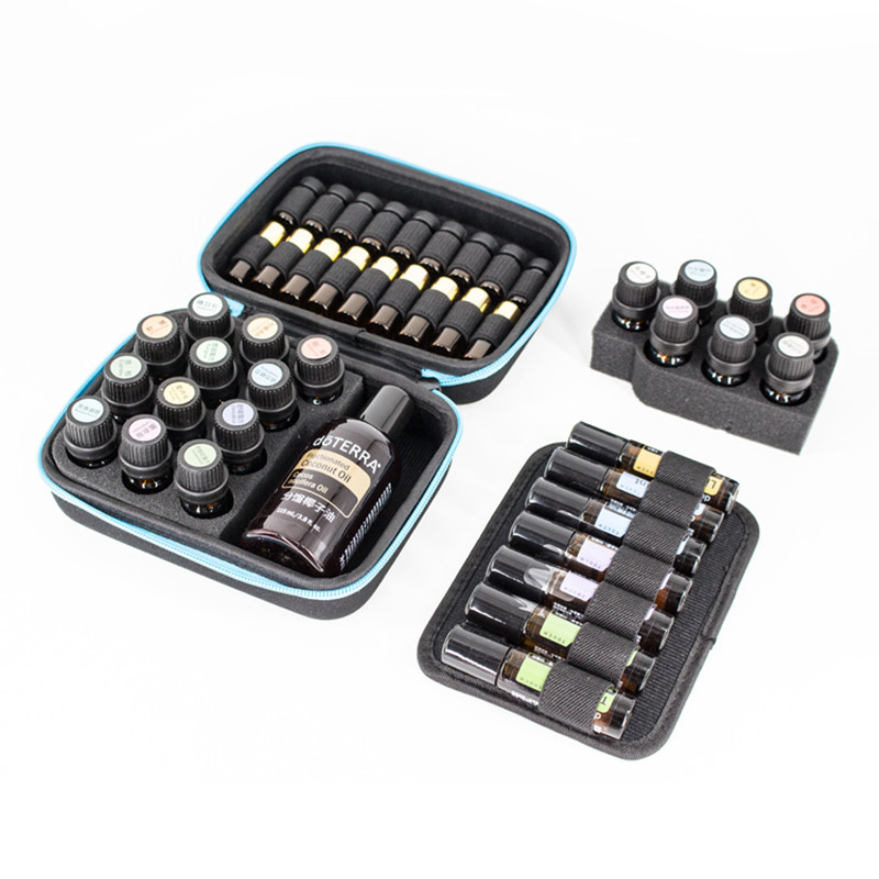 Suministro al por mayor potente bolsa de almacenamiento de aceite esencial bolsa portátil adecuada para bolsa multifunción botella de aceite esencial botella de bola de rodillo botella de gota