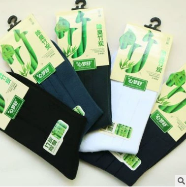 Men's colored demi-season keep warm deodorized socks, increased thickness, mid-length
