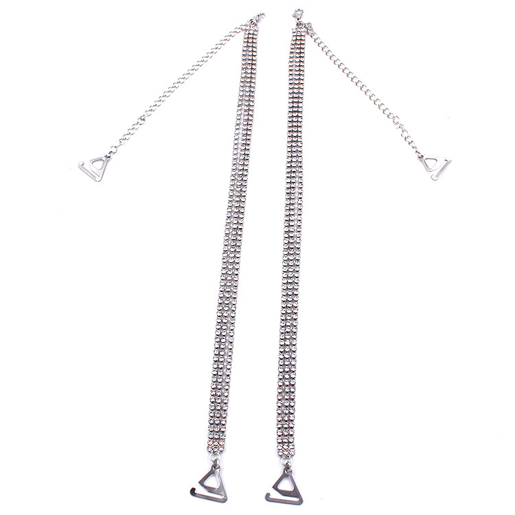 Corea del Sur accesorios de ropa nupcial de tres hileras de ropa interior rhinestone sujetador de ajuste correa de hombro invisible correa de sujetador de hombro al por mayor
