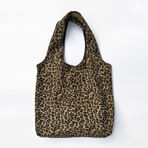Leopard print bagless vest bag for women, trendy leopard pattern printed canvas bag, Korean style casual fashion student shoulder bag and hand-held canvas bag
