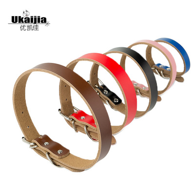 pet Supplies Manufactor Direct selling Pure cowhide Dogs A collar for a horse Pure cowhide Dog Collar Dog chain goods in stock wholesale