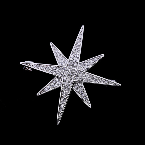 Korean version of high-end micro-paved zircon corsage personalized badge fashion suit coat pin female star Mangmi word brooch