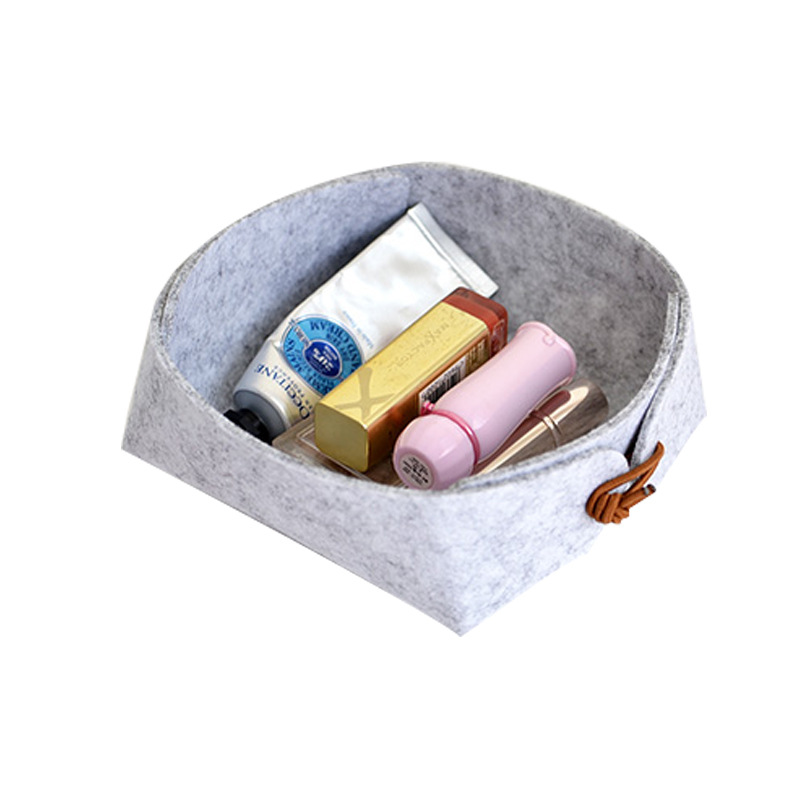 厂家电源手机遥控储物收纳盒办公杂物收纳盘加厚材质毛毡创意