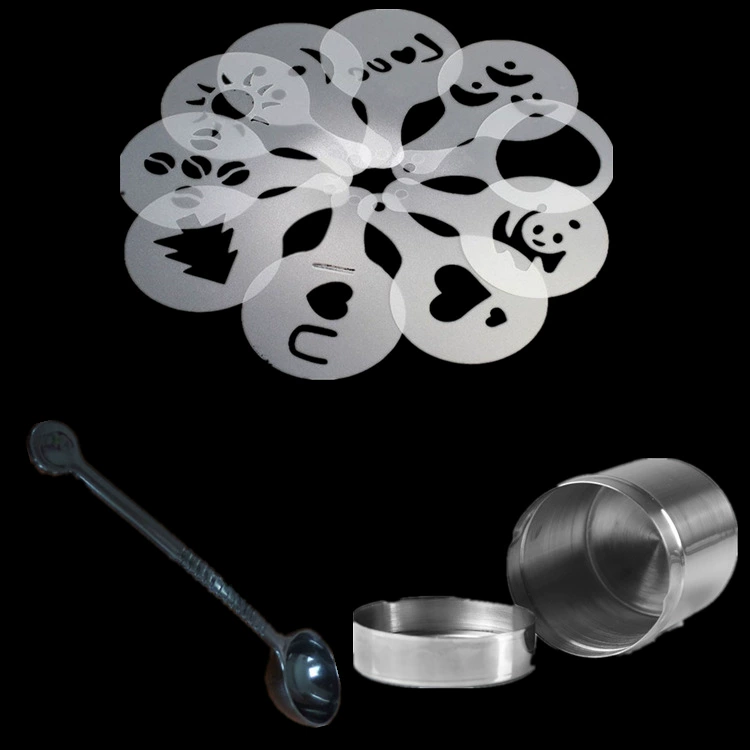 Диспенсер для порошка из нержавеющей стали 304 + модель для печати форм для кофейной гирлянды 16 + пластиковая ложка для кофейных зерен + игла для гирлянды