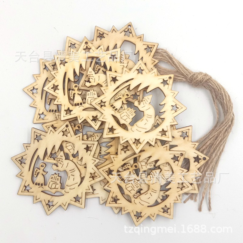 10 piezas de madera decorativas de madera de la estrella de ocho puntas de troncos 10 piezas en un paquete