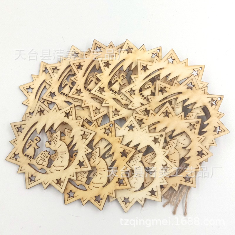 10 piezas de madera decorativas de madera de la estrella de ocho puntas de troncos 10 piezas en un paquete