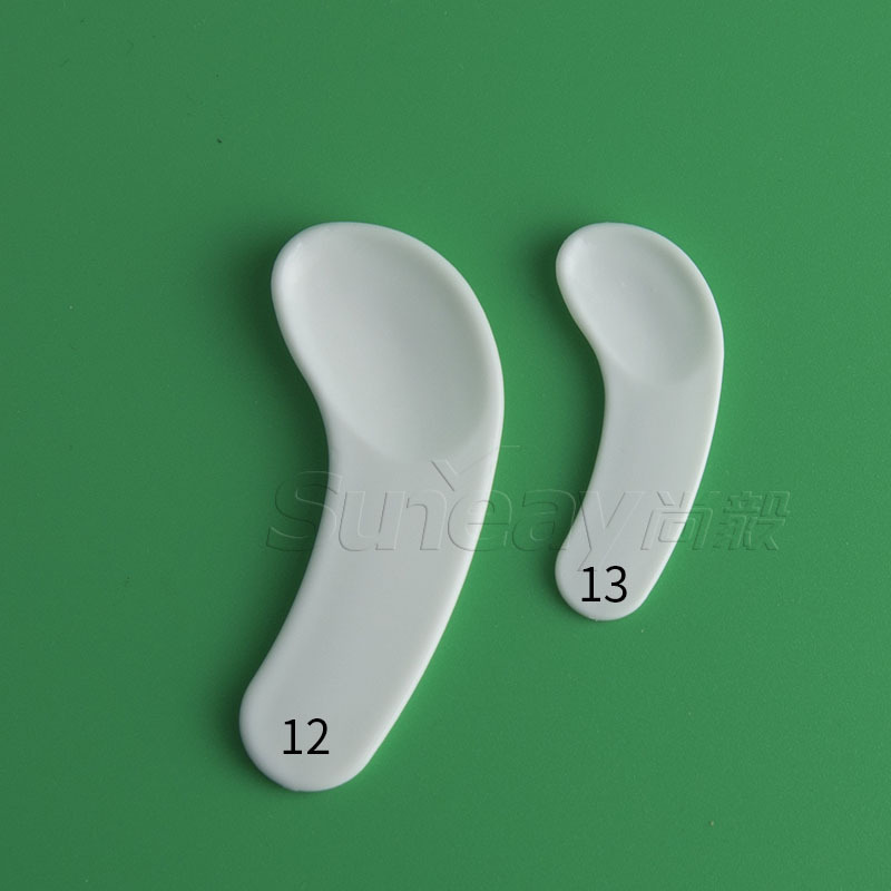 面霜挖勺白色塑料小勺子3.4cm 月牙勺膏霜勺挖勺刮板勺挑棒4.9cm