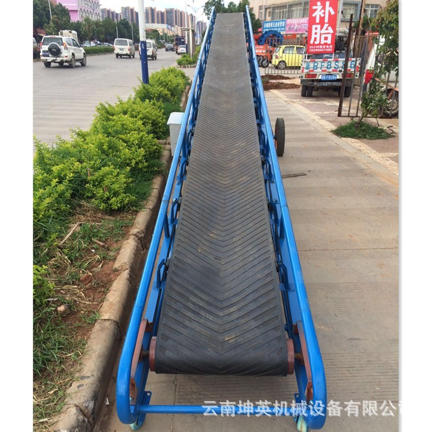 升降皮带输送机厂家 装车升降移动式皮带输送机 固定式皮带传送机