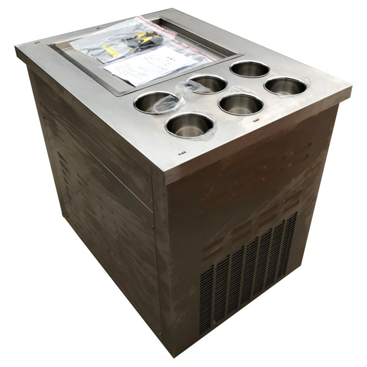 Single pot fried ice roll yogurt machine six barrels intelligent fried roll machine frozen food jiagong new fried fruit ice Roll Machine