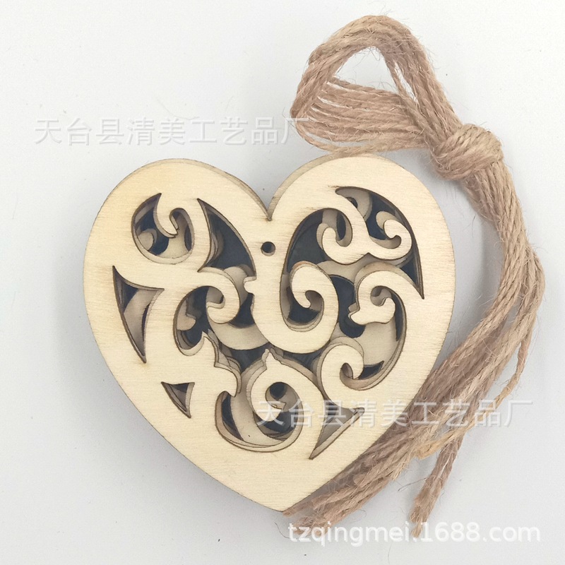 Colgante de amor colgante de madera de bricolaje 10 piezas en un paquete