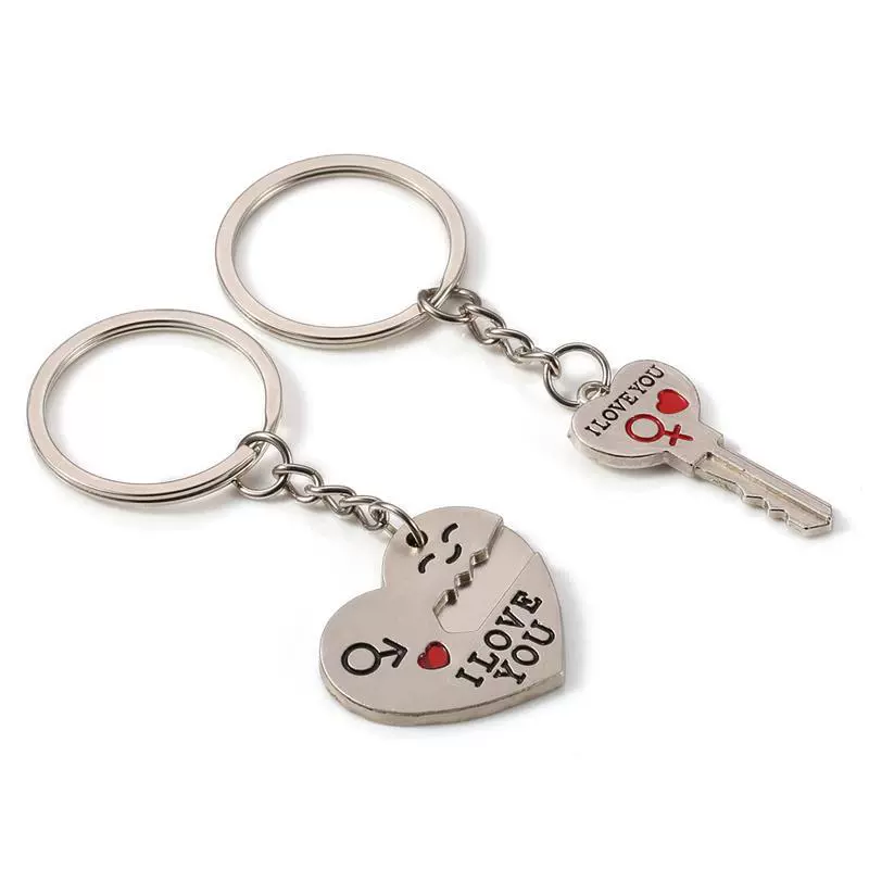 Creative keychain, metal pendant heart-shaped for St. Valentine's Day, for beloved, English, Birthday gift