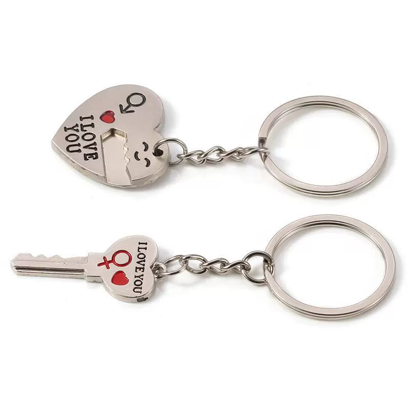 Creative keychain, metal pendant heart-shaped for St. Valentine's Day, for beloved, English, Birthday gift