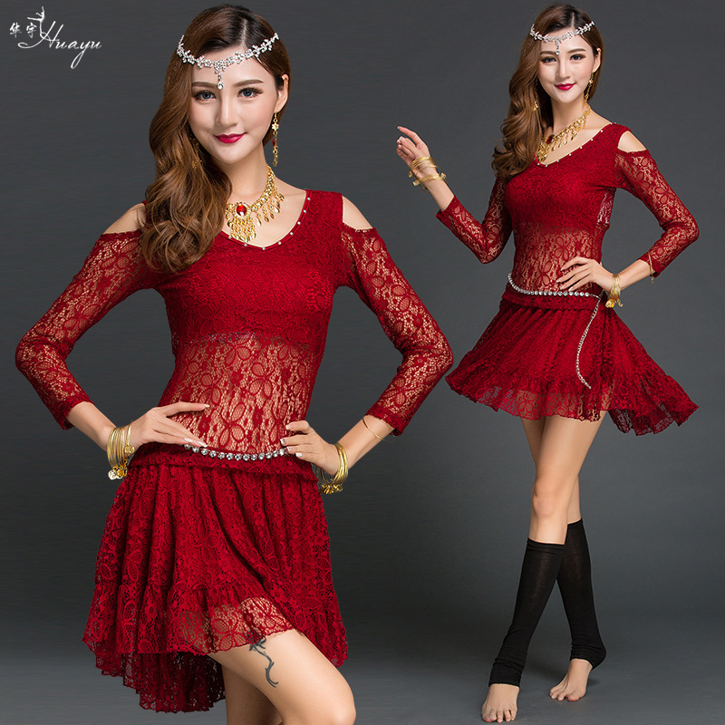 Huayu Dance Belly Dance Lace Practice Clothing Sexy Dance Performance Clothing Yoga Performance Clothing Skirt Suit Women Huayu Dance Belly Dance Lace Practice Clothing Sexy Dance Performance Clothing Yoga Performance Clothing Skirt Suit Women