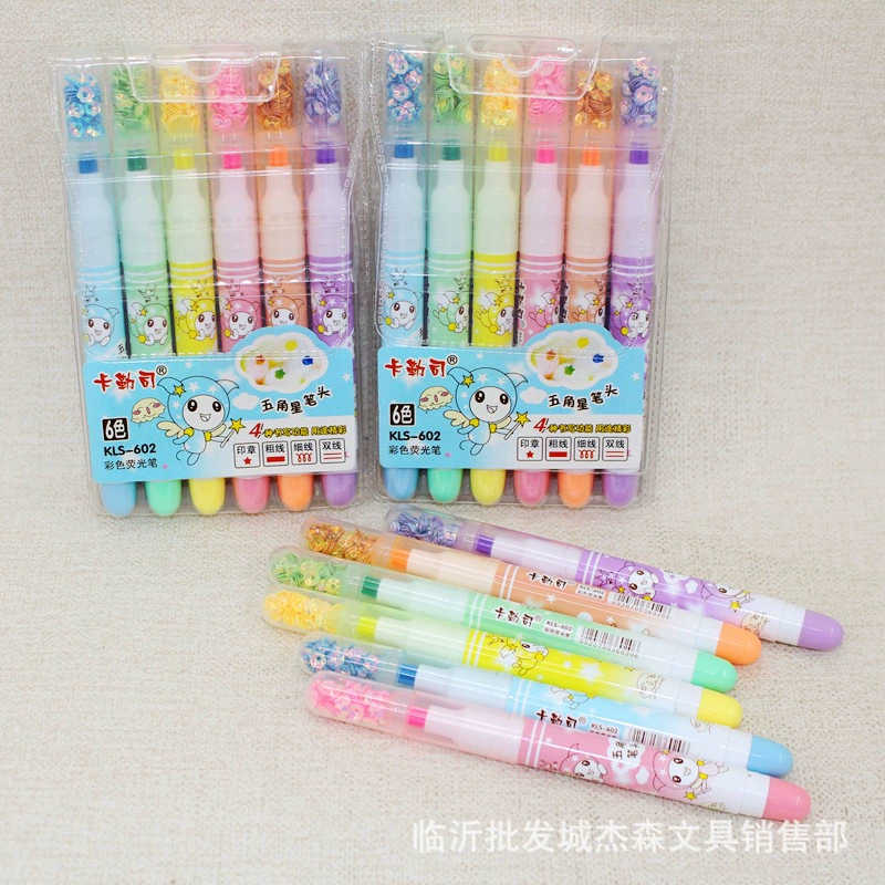 Kales 602 пятиконечная звезда ручка голова Цвет Маркер костюм дневник украшение блесток ручка Крышка маркер ручка