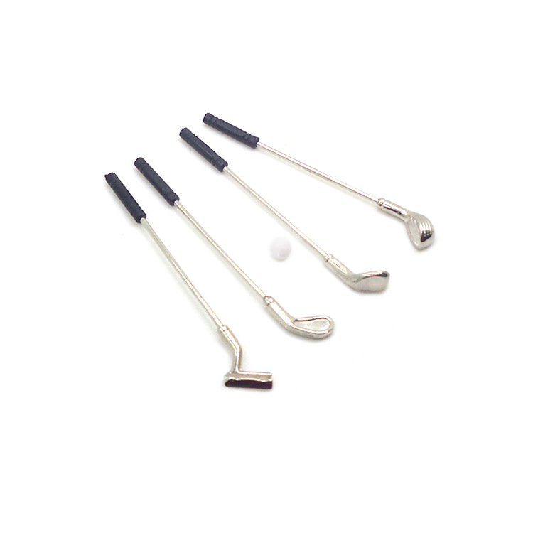 1:12 Dollhouse accesorios Dollhouse simulación mini cuatro clubes de golf más bola modelo