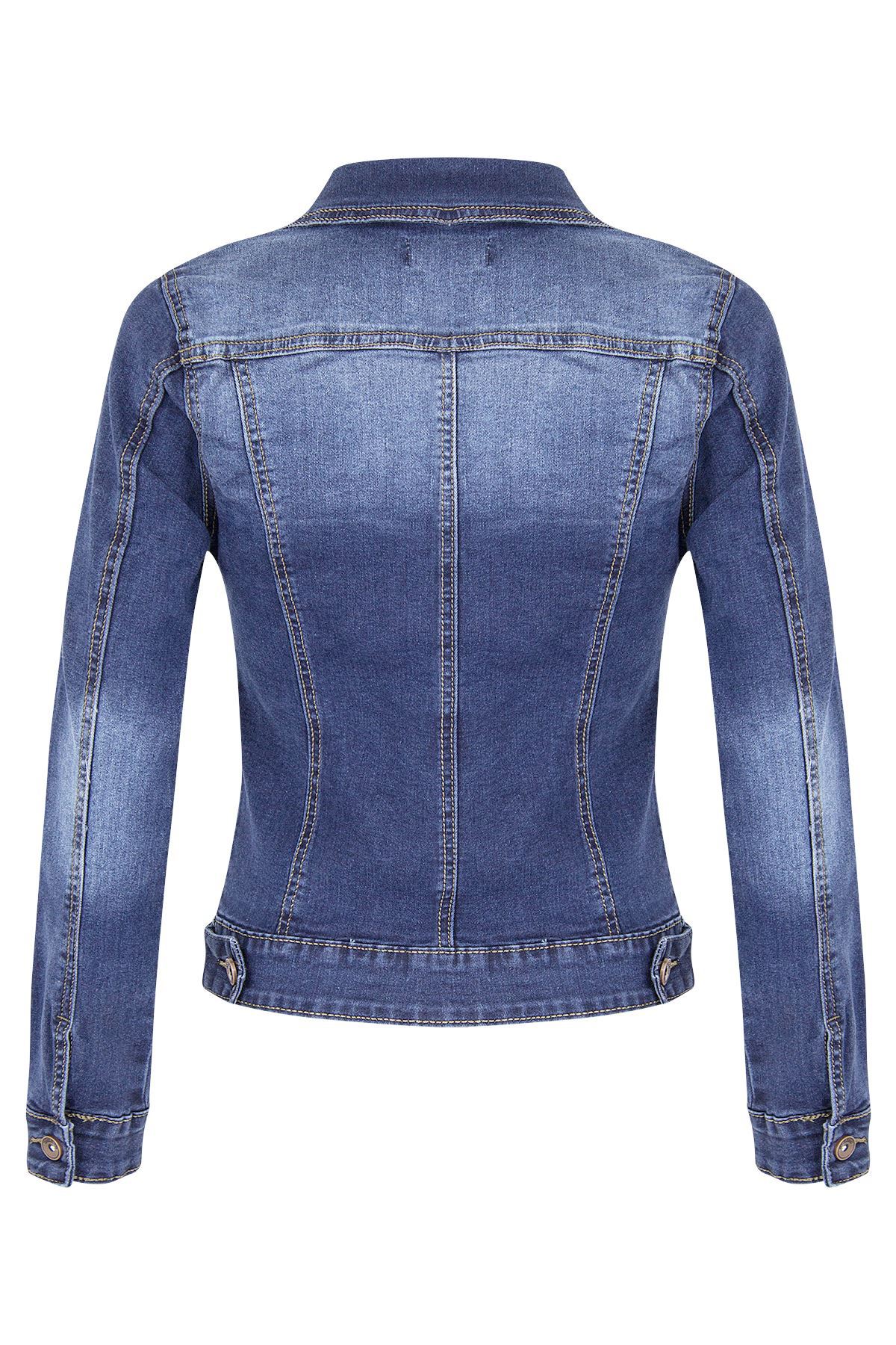 Demi-season short fitted elastic denim jacket, European style 2