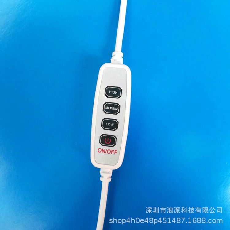 厂家直供3.7V5V7.4V12V24V高中低英文版3档线上按键调温温控开关