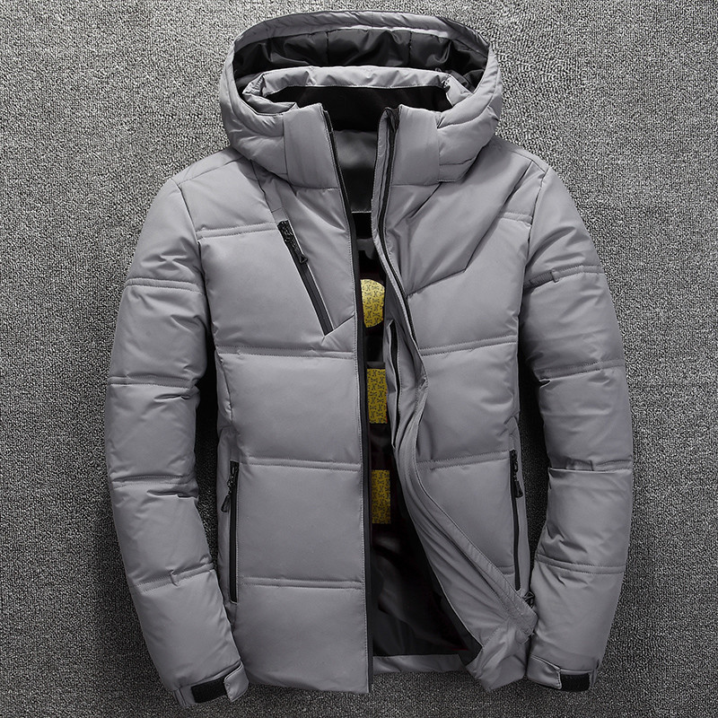 Cross-Border 2025 New Men's Winter Clothing Short Thickened Slim-Fit Outdoor Youth Student Warm Hooded Jacket