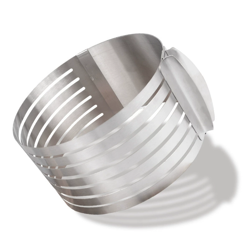 Adjustable Stainless Steel Mousse/Cake Ring, Telescopic 6–12 in, Layered Slice Guide