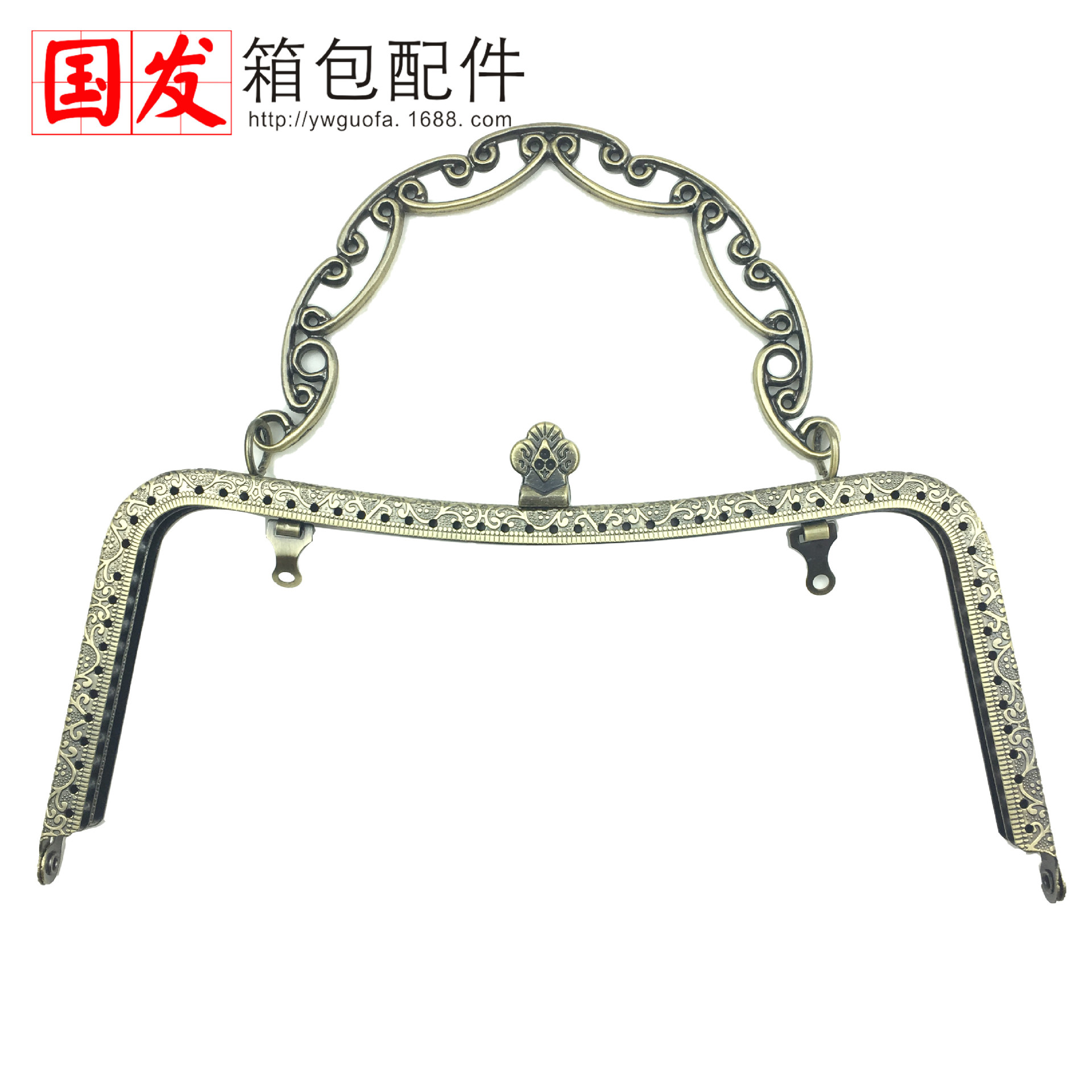 Puede hacer productos (sin stock) 21CM cintura cóncava relieve portátil oro portátil diy accesorios de bolsa de oro